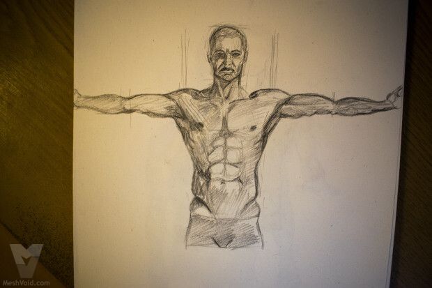 Anatomy sketch from sketchbook - part 7