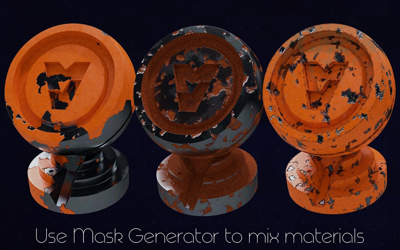 Demonstration of mixing several procedural materials using nodes in Blender