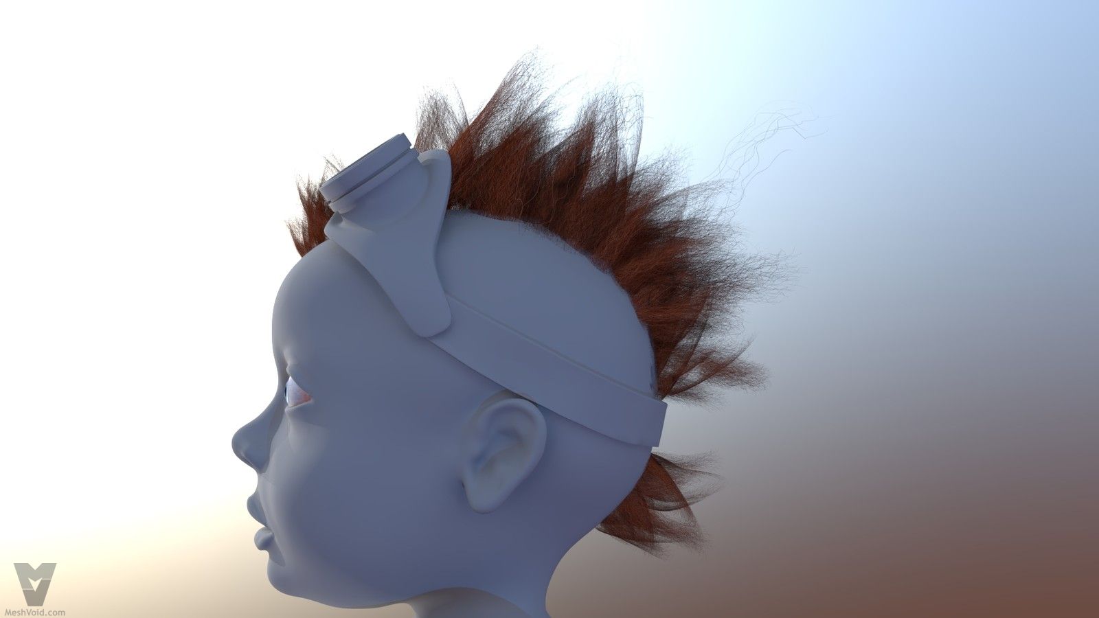Mad Maude animation project - baby character haircard placement part 2