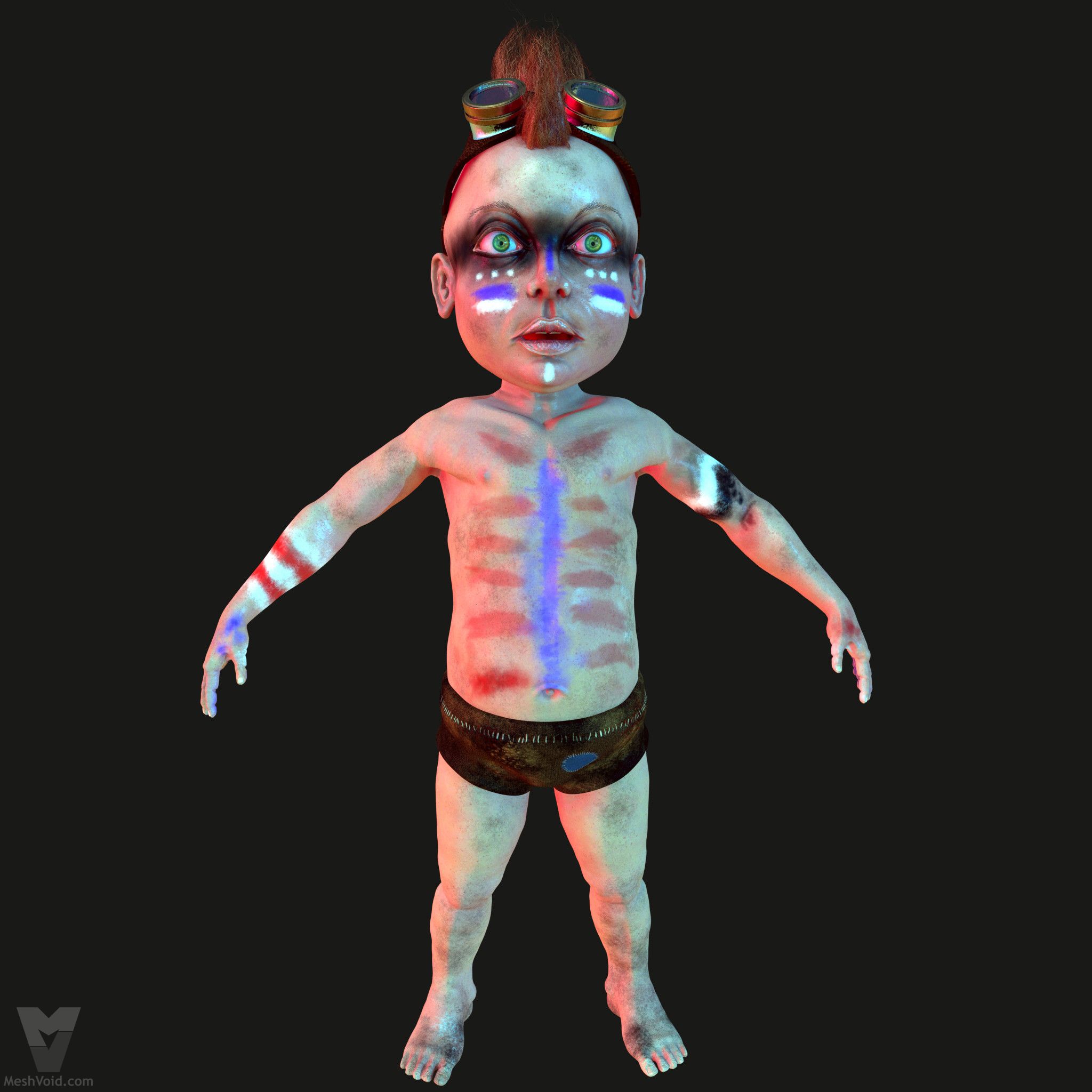 Mad Maude animation project - baby character lookdev pre-render shot
