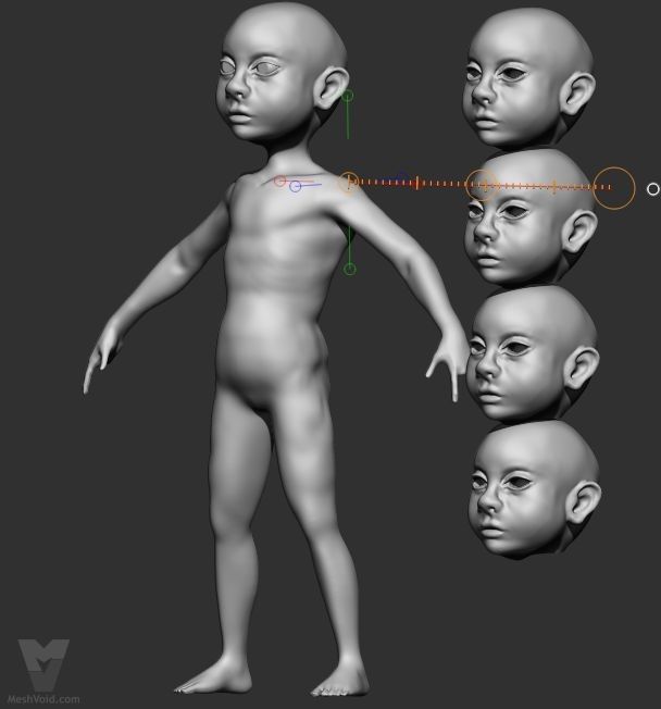 Mad Maude animation project - baby character digital sculpting process part 1